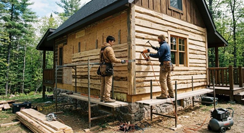 Log Home Siding Installation