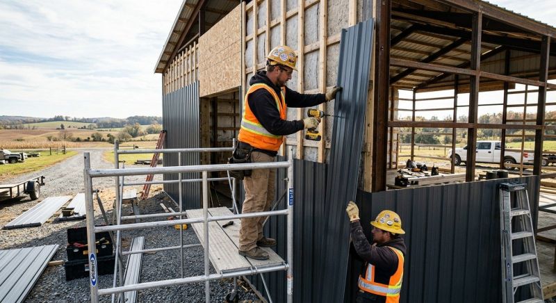 Metal Barn Siding Installation in Hickman County, TN