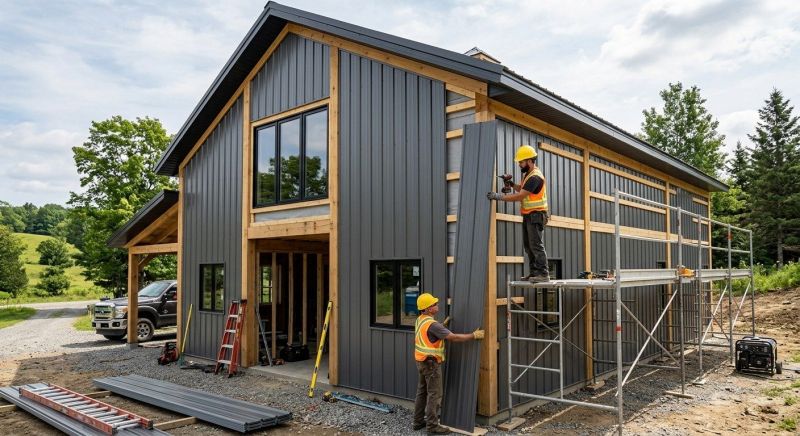 Pole Barn Siding Installation in Hickman County, TN