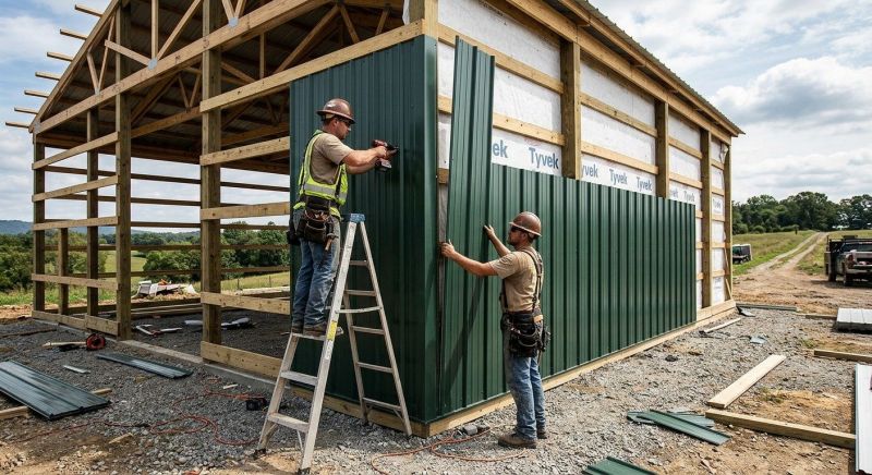 Pole Barn Siding Installation in Hickman County, TN