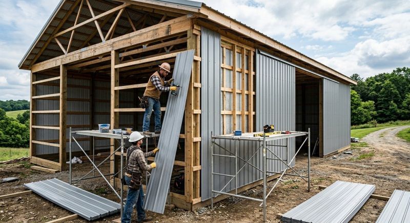 Pole Barn Siding Installation in Hickman County, TN